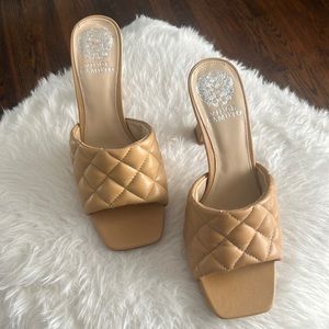 Vince Camuto cognac heels worn once